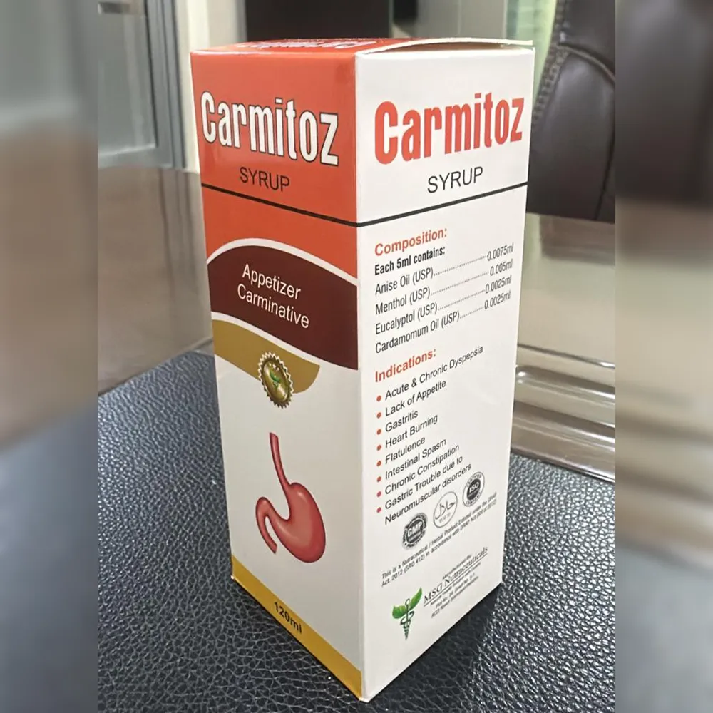 carmitoz-syrup Carmitoz Syrup (120ml) - Natural Appetizer & Carminative | MSG Pharmaceuticals - Image 1
